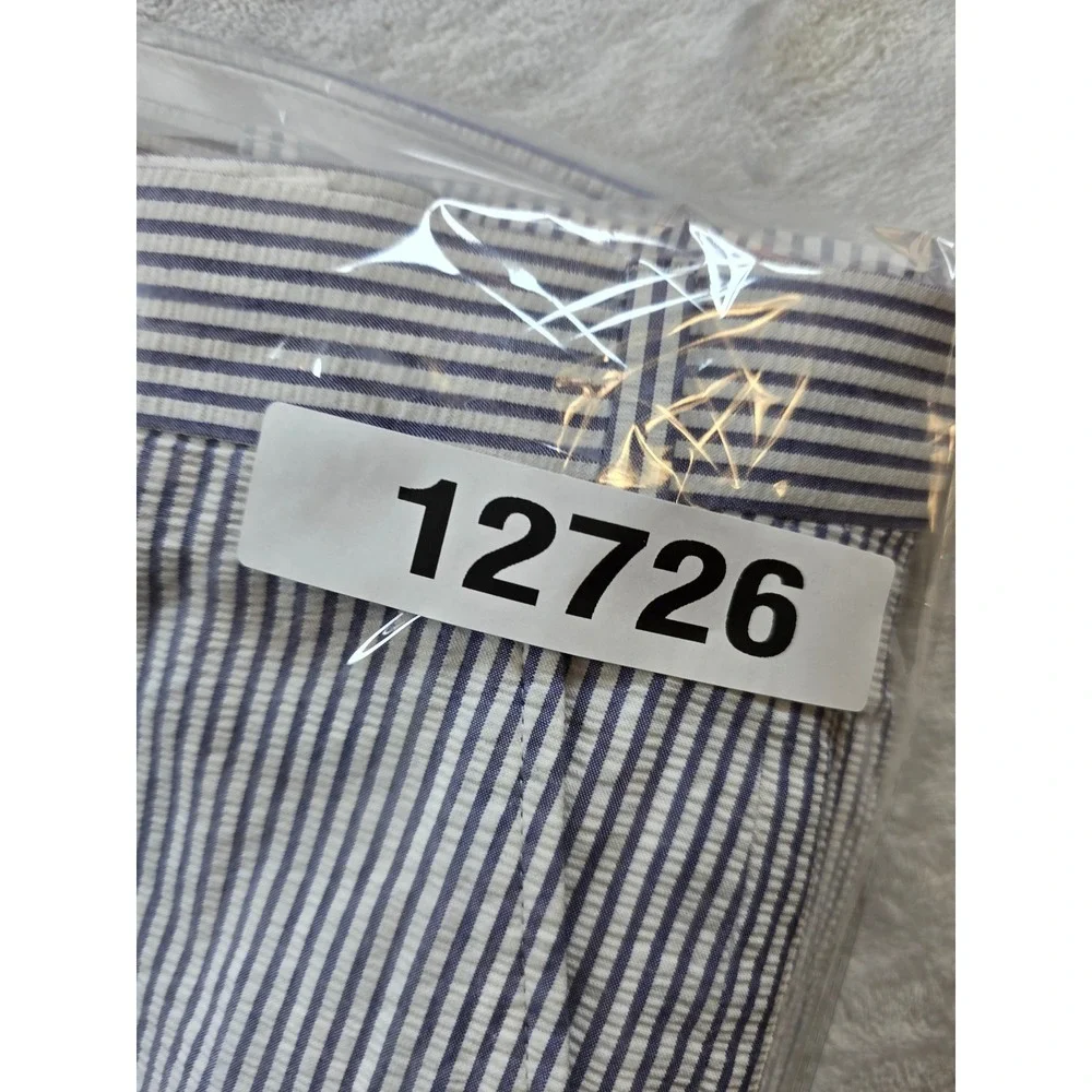 Haspel Seersucker Pants Mens 40x31 Blue White Striped Cotton Atom Trouser